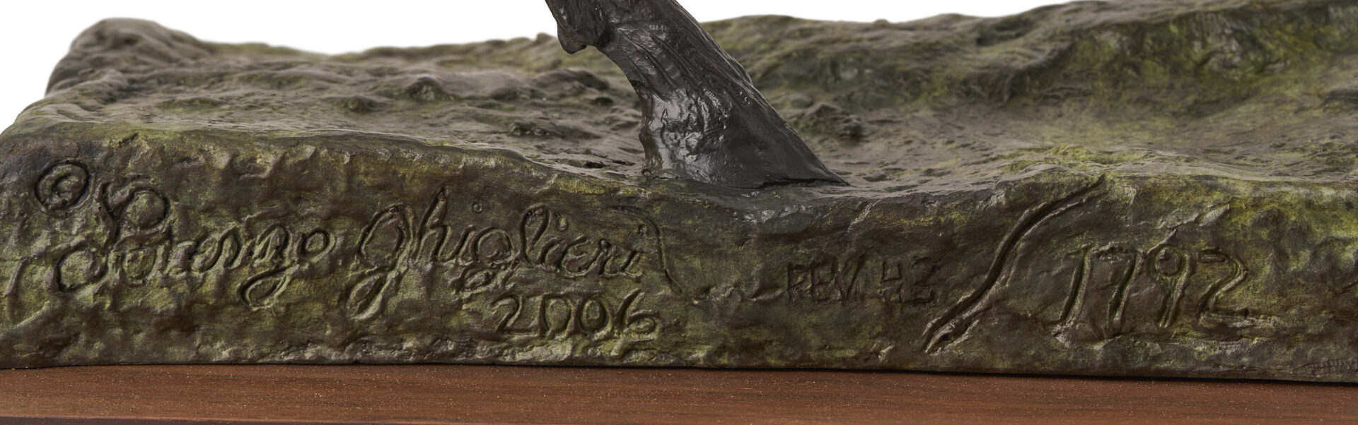 Lot 470: Lorenzo Ghiglieri Bronze Sculpture, Powerful Exchange
