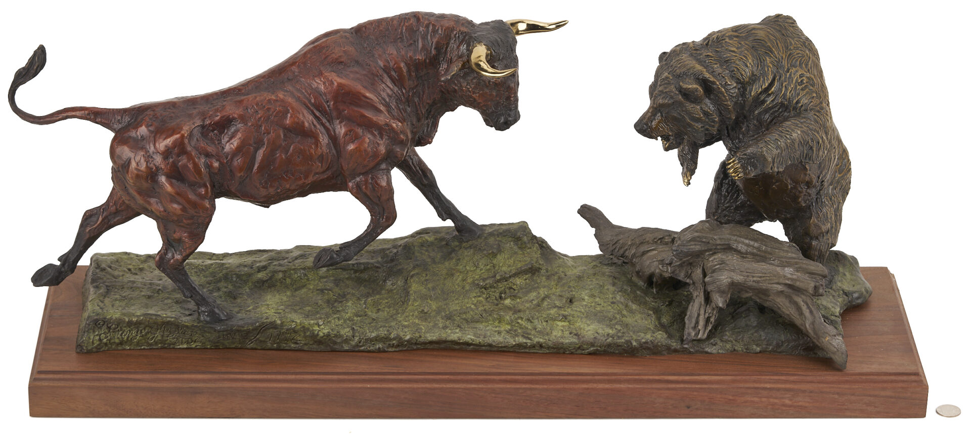 Lot 470: Lorenzo Ghiglieri Bronze Sculpture, Powerful Exchange