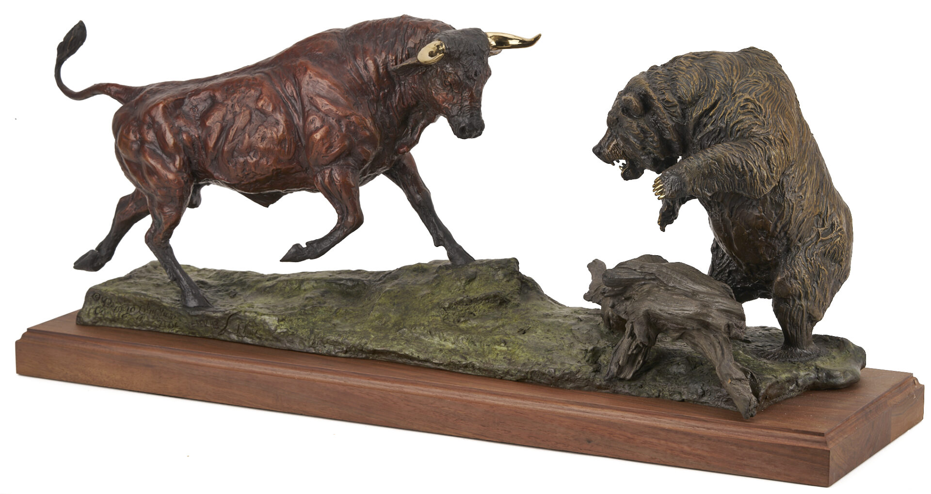 Lot 470: Lorenzo Ghiglieri Bronze Sculpture, Powerful Exchange