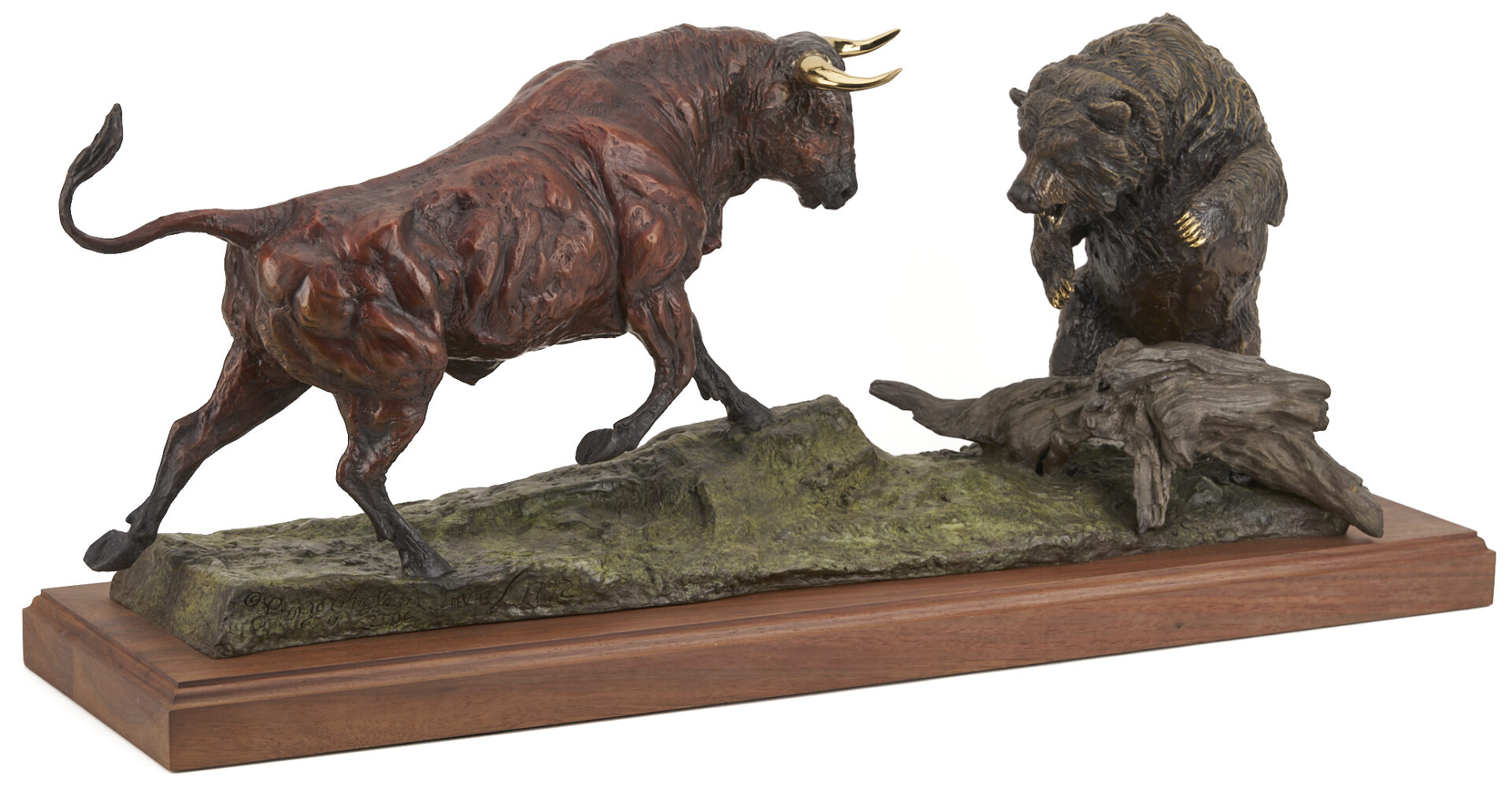 Lot 470: Lorenzo Ghiglieri Bronze Sculpture, Powerful Exchange