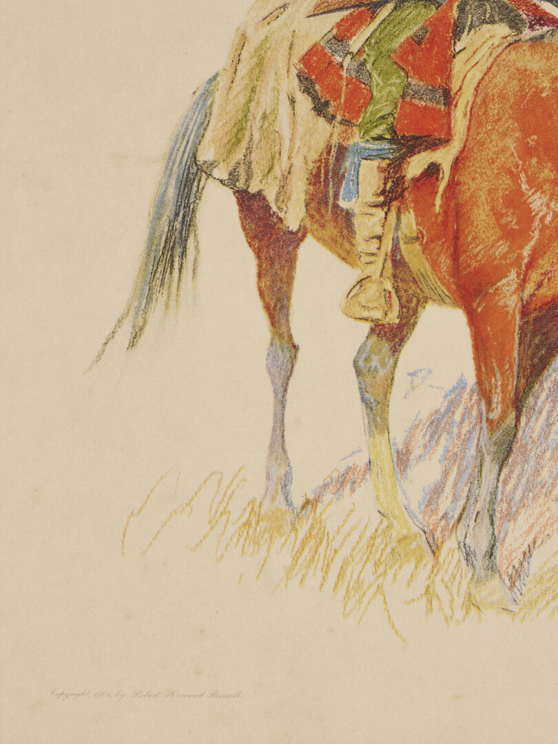 Lot 471: 2 Frederic Remington Lithographs from A Bunch of Buckskins, 1901