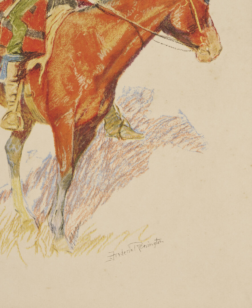 Lot 471: 2 Frederic Remington Lithographs from A Bunch of Buckskins, 1901