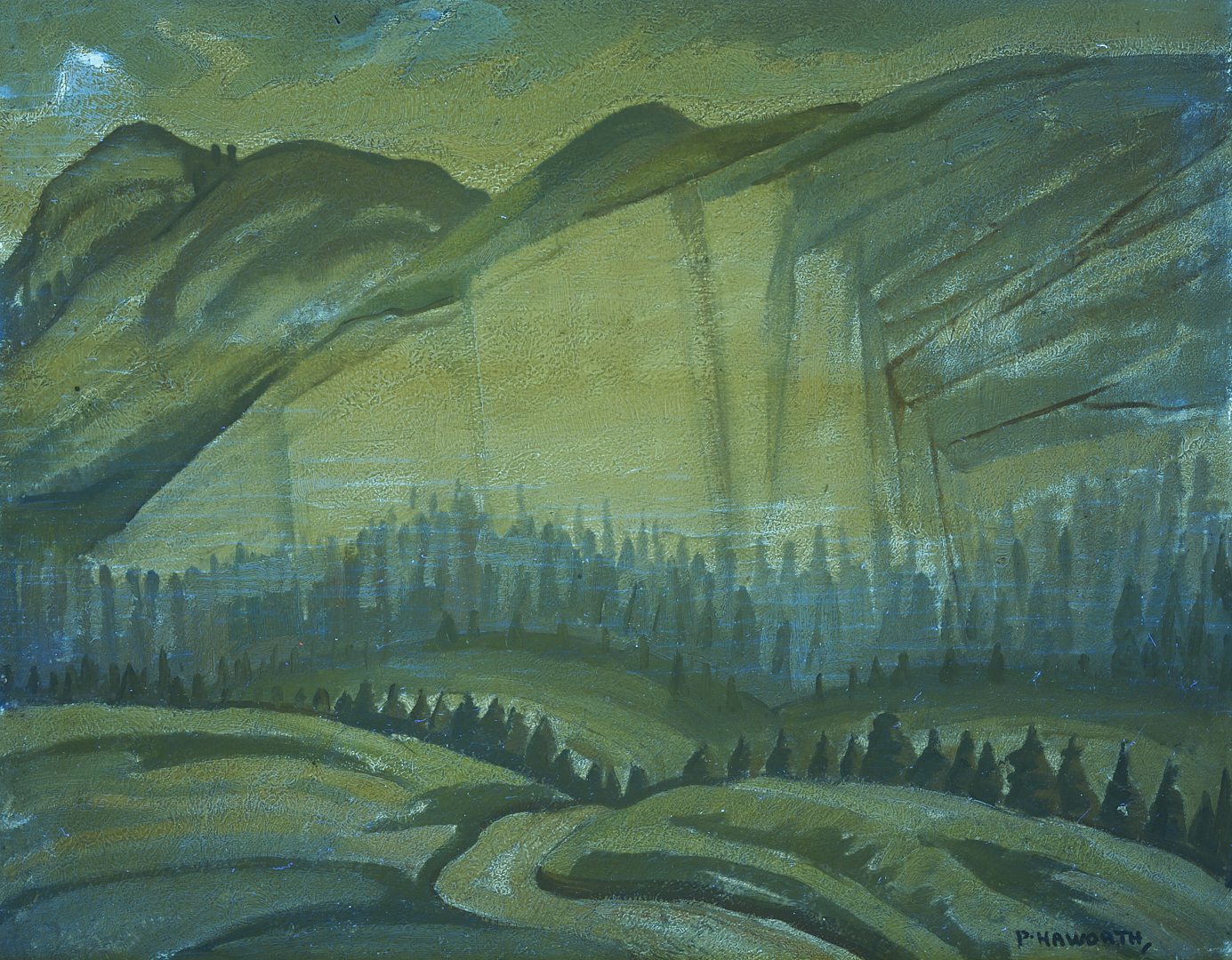 Lot 473: Peter Haworth Canadian Oil Painting, Valley of St. Anthony