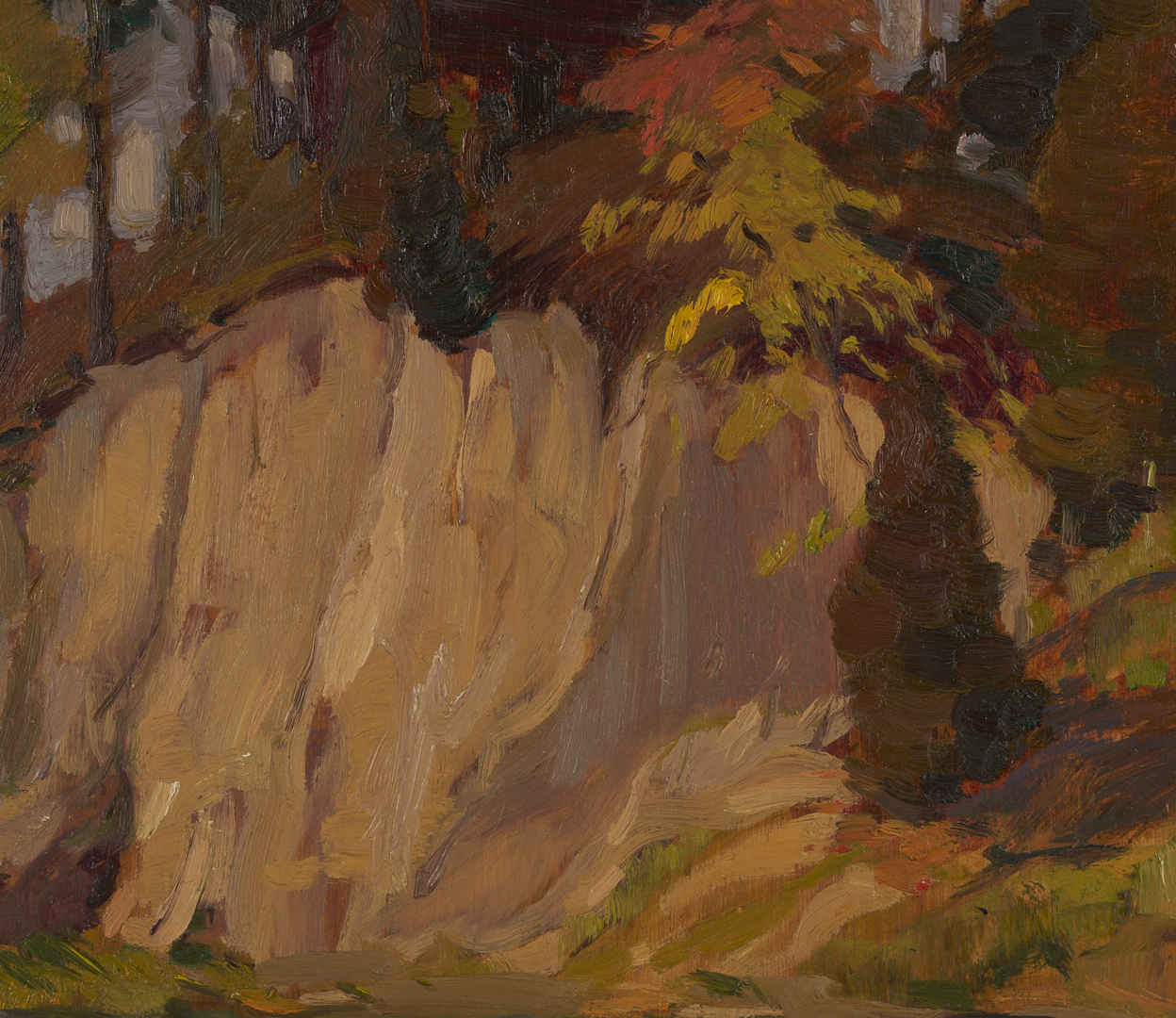 Lot 474: F. Leonard Brooks Oil Painting, Canadian Autumn Landscape
