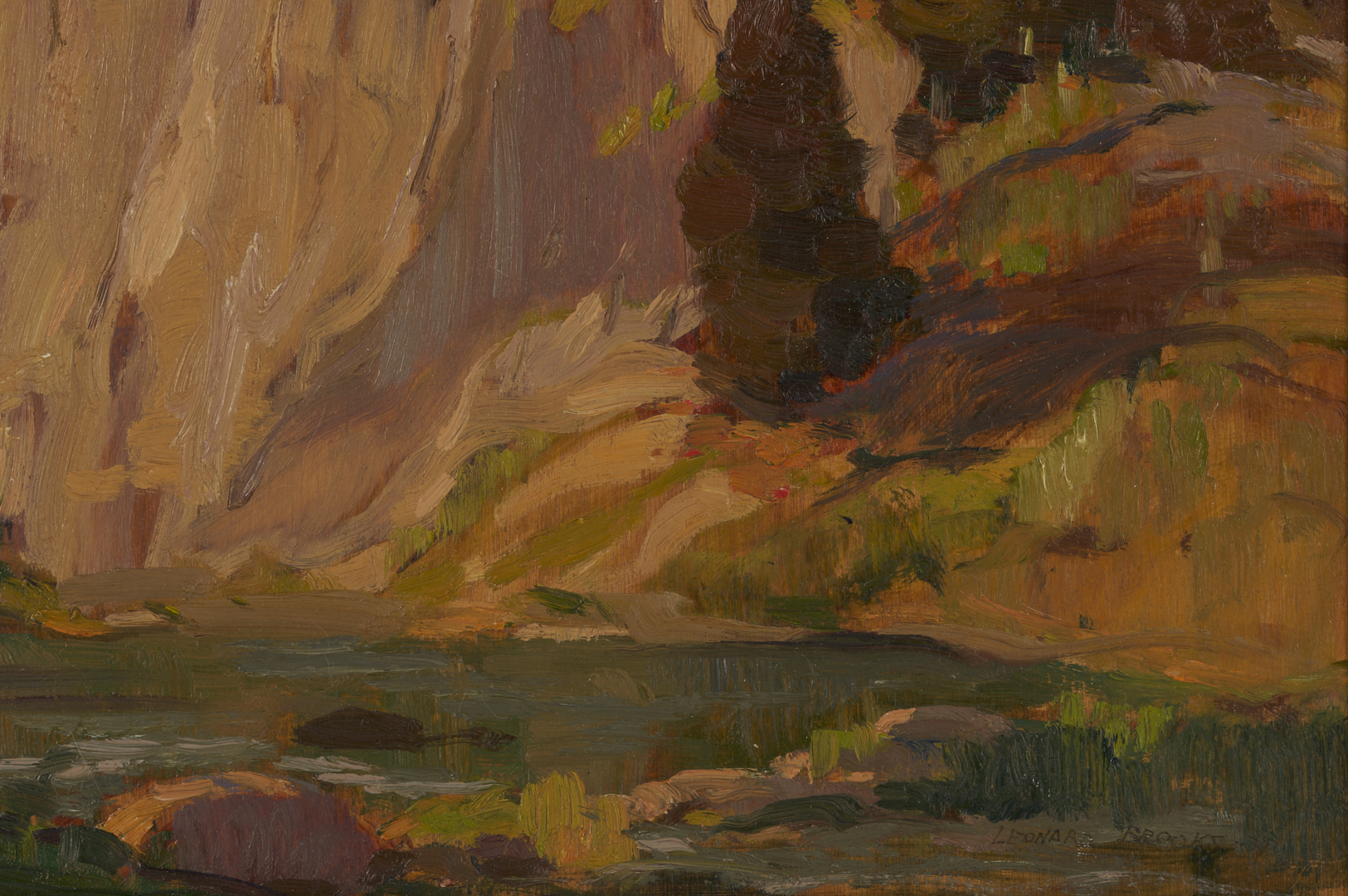 Lot 474: F. Leonard Brooks Oil Painting, Canadian Autumn Landscape