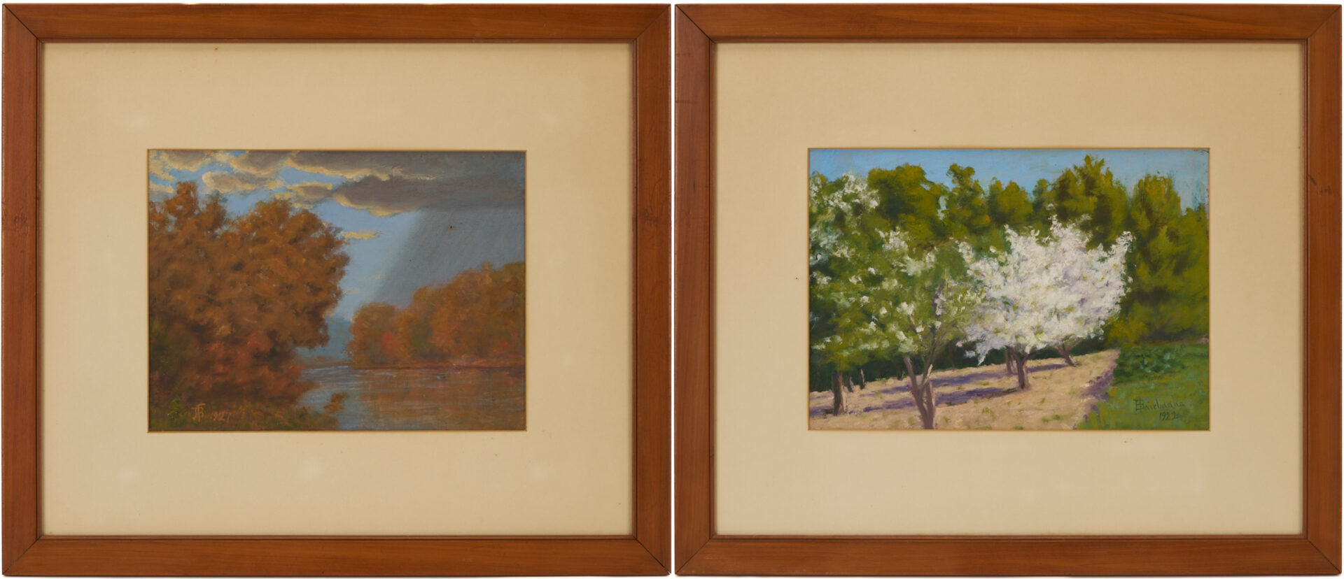 Lot 476: 2 J.B. Fairbanks Western Landscape Oil Paintings, Utah in Fall & Spring