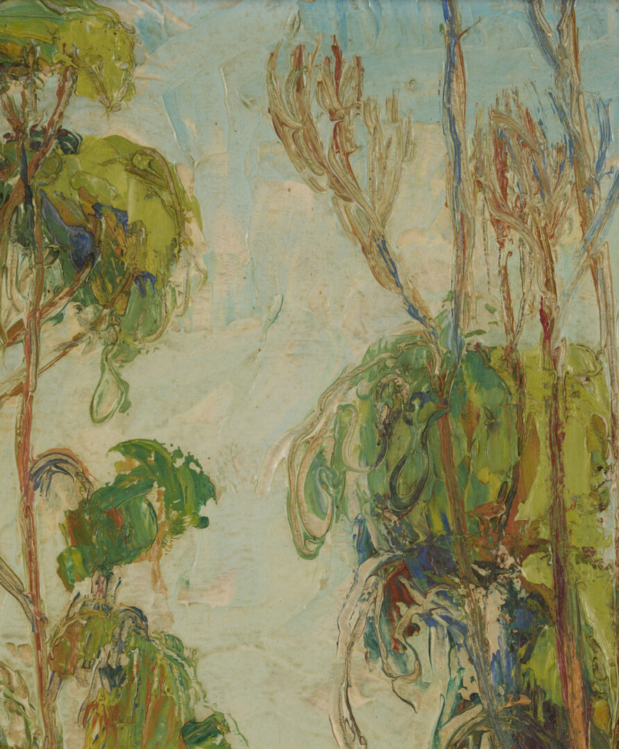 Lot 477: Virginia Woolley O/B California Landscape Painting, Laguna Trees