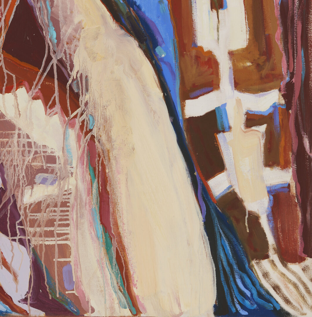 Lot 479: Dolona Roberts Large Southwestern Oil Painting, Blankets
