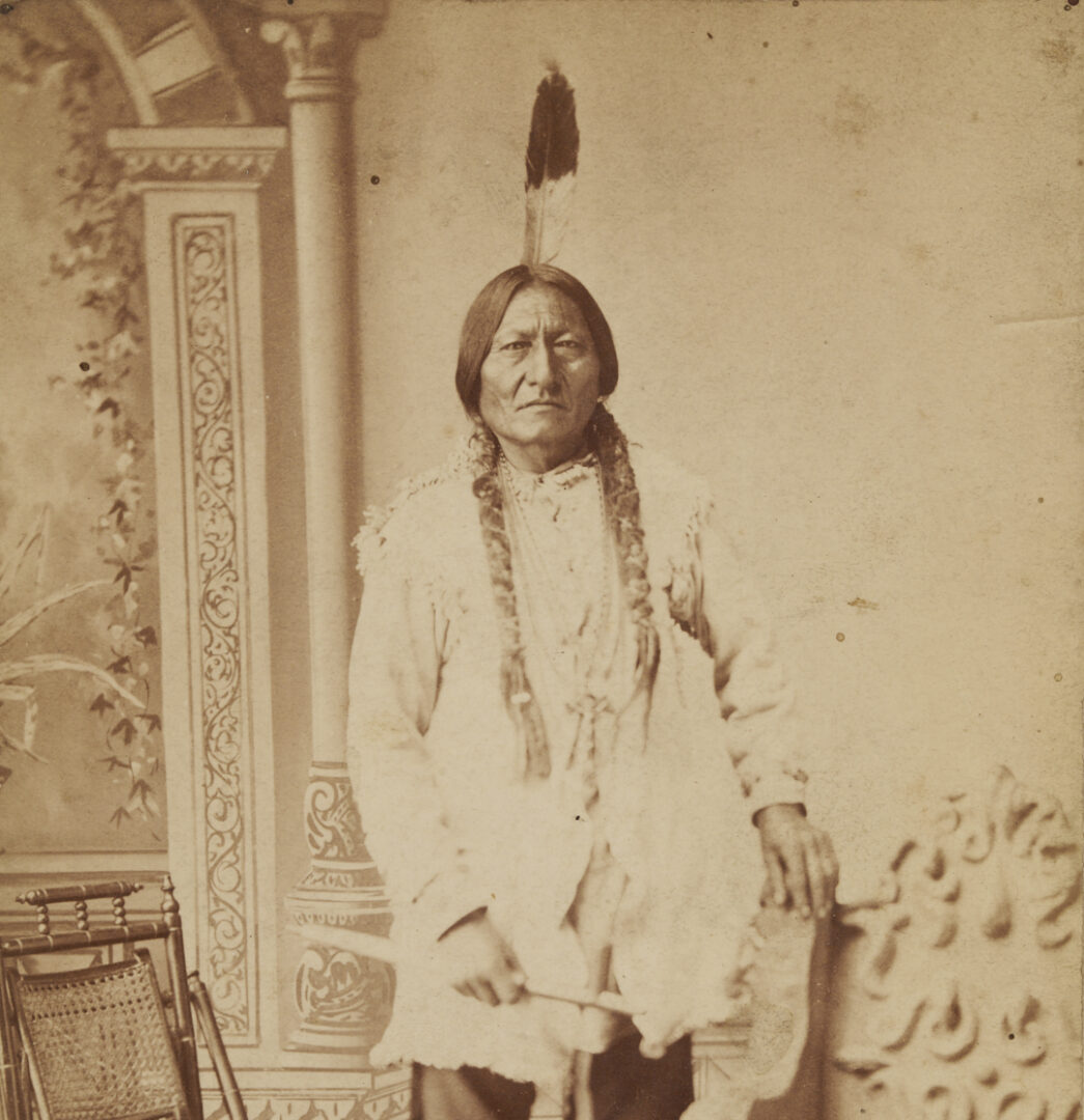 Lot 480: 2 19th C. American Indian Cabinet Cards Incl. D.F. Barry, Sitting Bull (Misidentified), & One Bull