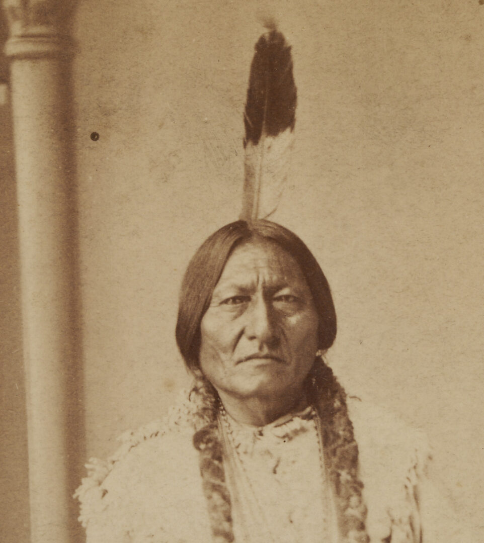 Lot 480: 2 19th C. American Indian Cabinet Cards Incl. D.F. Barry, Sitting Bull (Misidentified), & One Bull