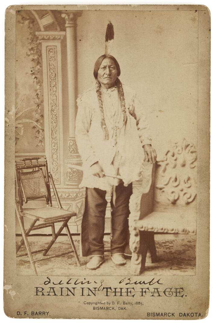 Lot 480: 2 19th C. American Indian Cabinet Cards Incl. D.F. Barry, Sitting Bull (Misidentified), & One Bull