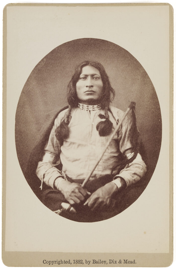 Lot 480: 2 19th C. American Indian Cabinet Cards Incl. D.F. Barry, Sitting Bull (Misidentified), & One Bull