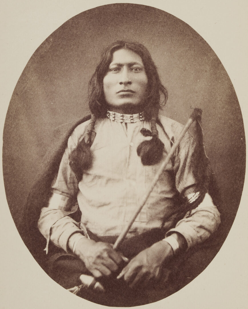 Lot 480: 2 19th C. American Indian Cabinet Cards Incl. D.F. Barry, Sitting Bull (Misidentified), & One Bull