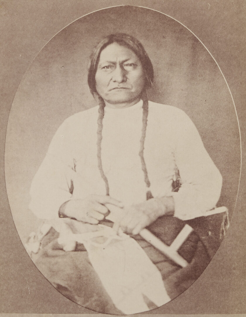 Lot 481: 2 19th C. American Indian/Sitting Bull Cabinet Cards Incl. Bailey, Dix & Mead & Buffalo Bill