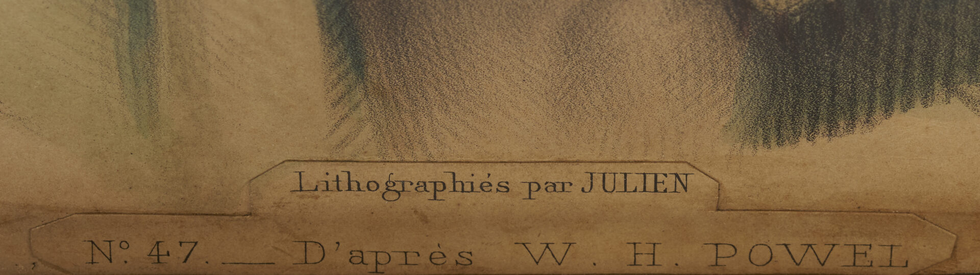 Lot 483: Rare 19th c. Julien Historical Lithograph after W. Powell, Discovery of the Mississippi