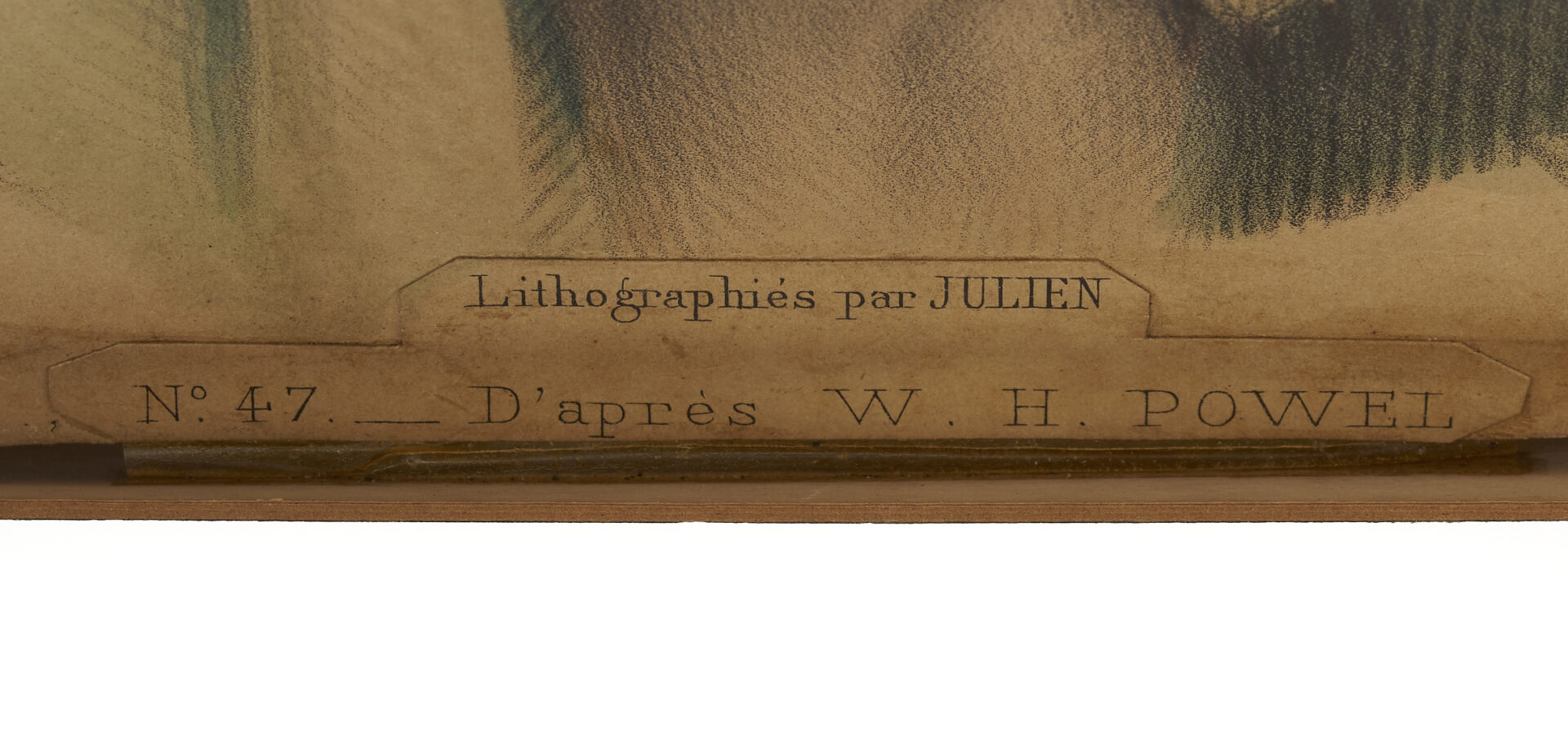 Lot 483: Rare 19th c. Julien Historical Lithograph after W. Powell, Discovery of the Mississippi