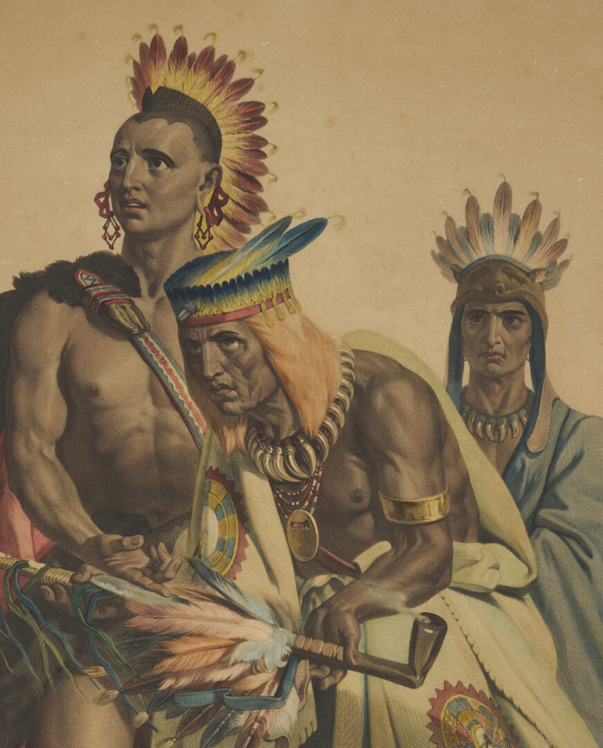 Lot 483: Rare 19th c. Julien Historical Lithograph after W. Powell, Discovery of the Mississippi