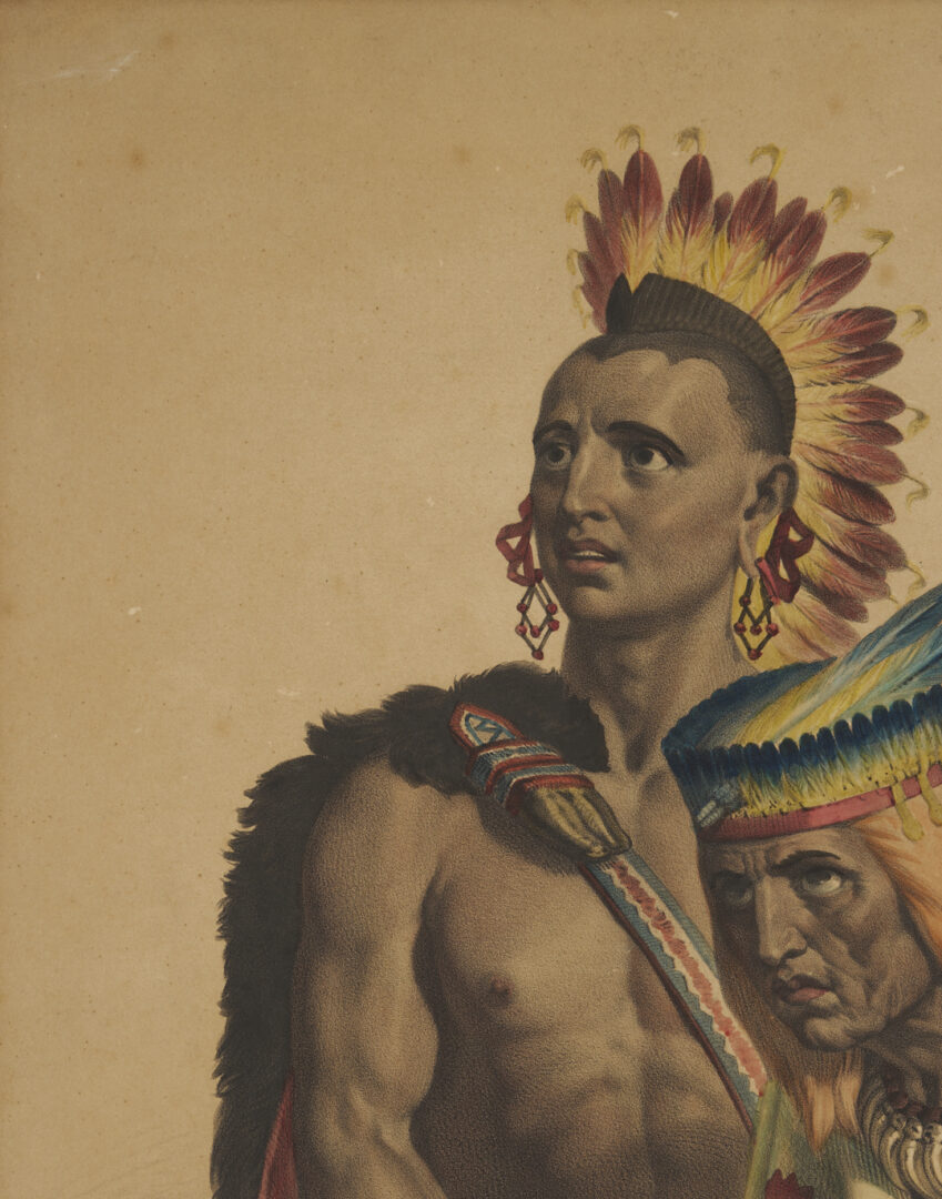 Lot 483: Rare 19th c. Julien Historical Lithograph after W. Powell, Discovery of the Mississippi