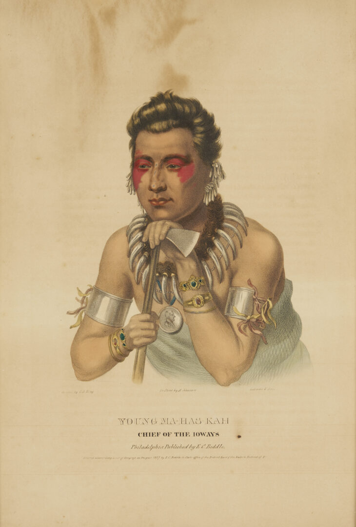 Lot 484: 3 McKenney & Hall Lithographs, History of the Indian Tribes of N. America Folio Edition