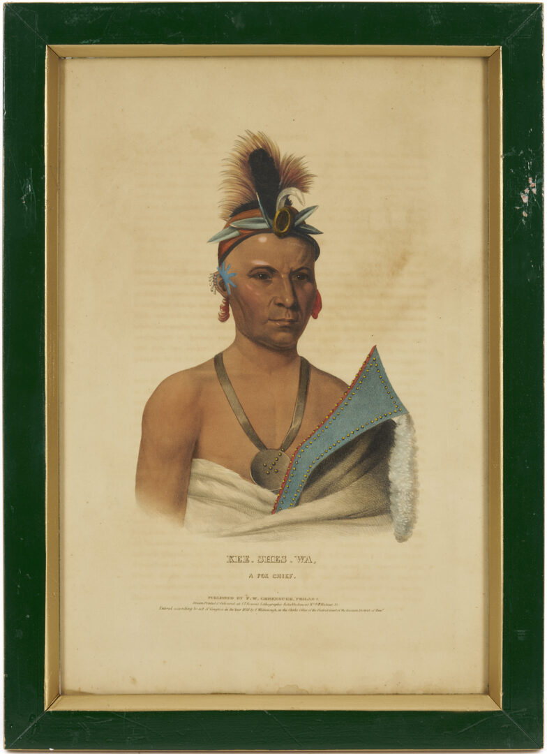 Lot 484: 3 McKenney & Hall Lithographs, History of the Indian Tribes of N. America Folio Edition