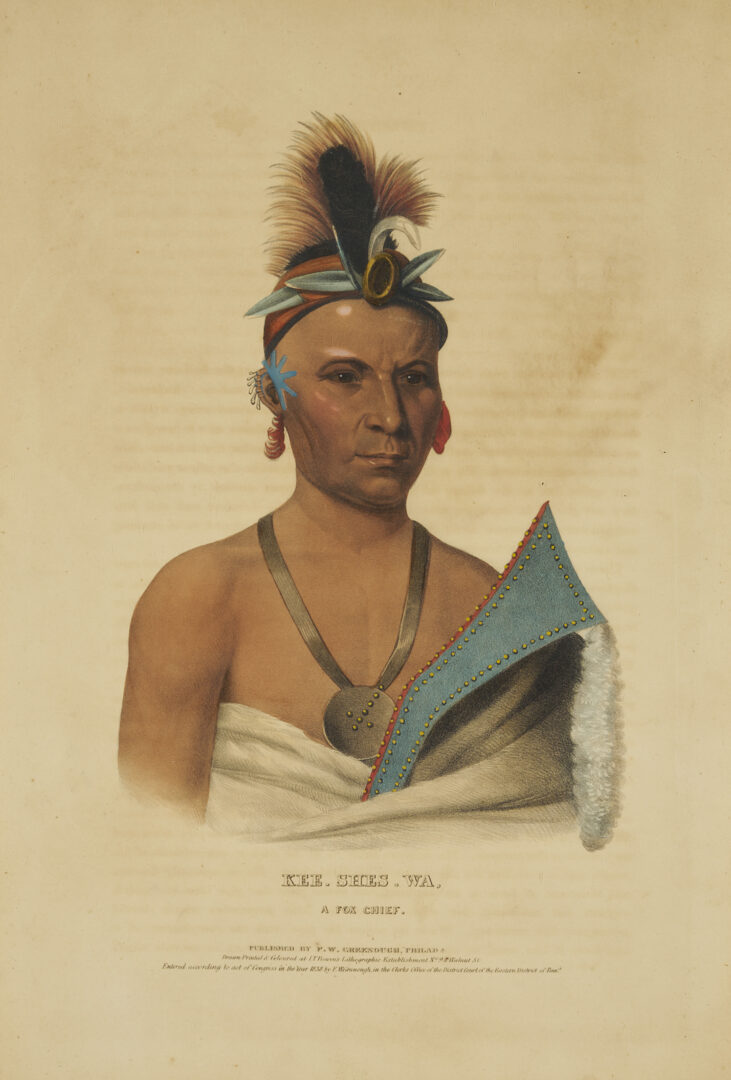 Lot 484: 3 McKenney & Hall Lithographs, History of the Indian Tribes of N. America Folio Edition