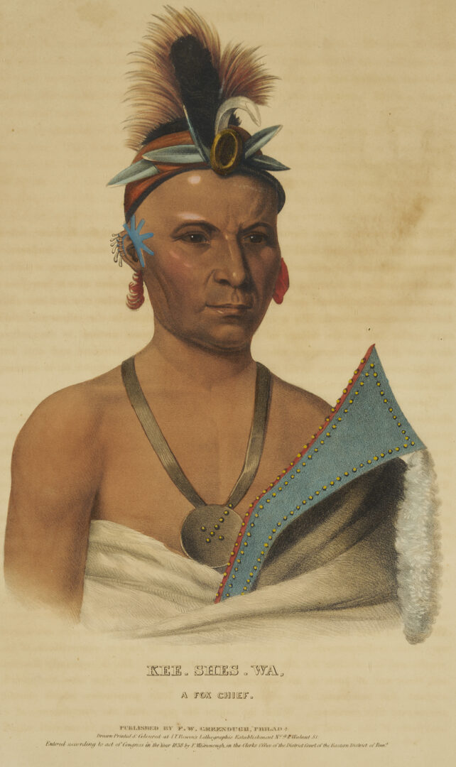 Lot 484: 3 McKenney & Hall Lithographs, History of the Indian Tribes of N. America Folio Edition