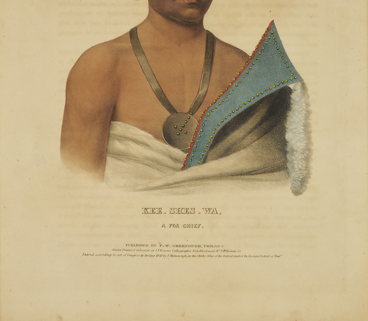 Lot 484: 3 McKenney & Hall Lithographs, History of the Indian Tribes of N. America Folio Edition