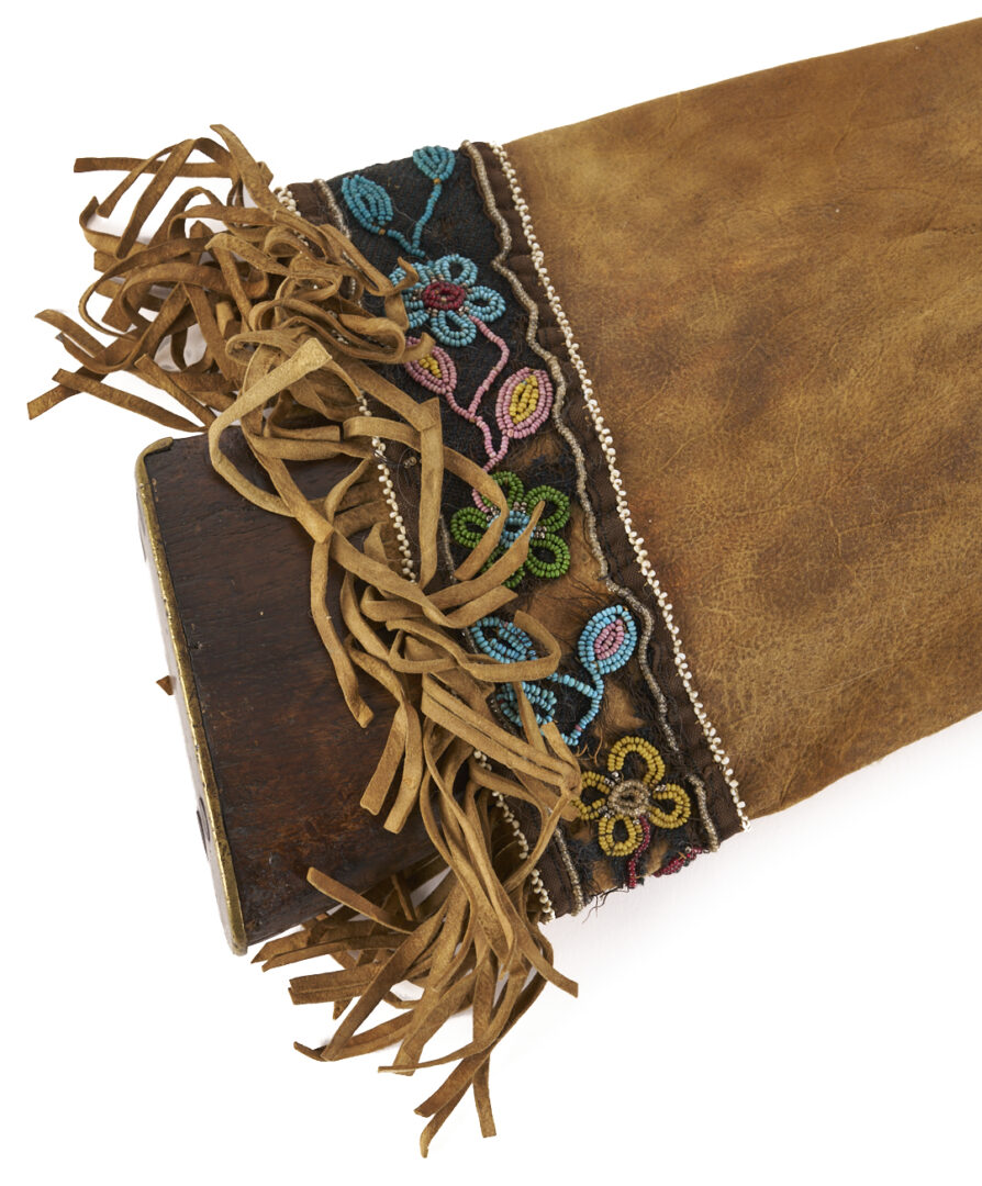 Lot 485: Plains Cree Beaded Rifle Scabbard w/ Barnett Trade Musket