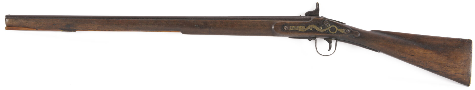 Lot 485: Plains Cree Beaded Rifle Scabbard w/ Barnett Trade Musket
