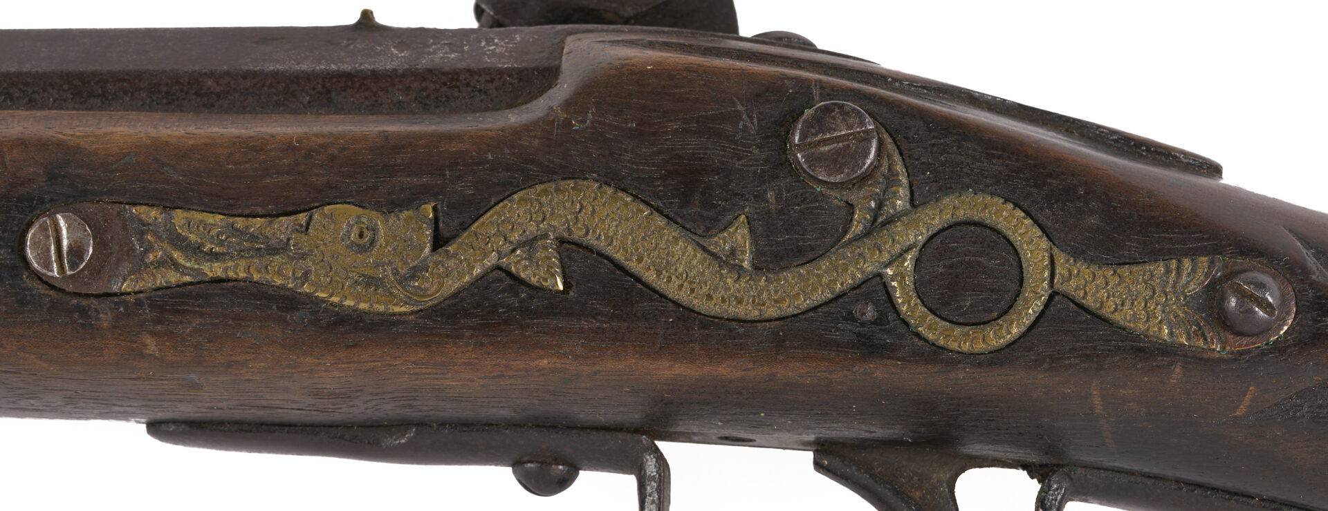 Lot 485: Plains Cree Beaded Rifle Scabbard w/ Barnett Trade Musket