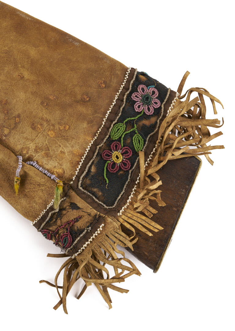 Lot 485: Plains Cree Beaded Rifle Scabbard w/ Barnett Trade Musket