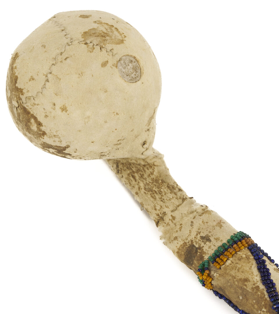 Lot 486: 2 Native American Tools: Sioux War Club & Apache Slung Shot Club