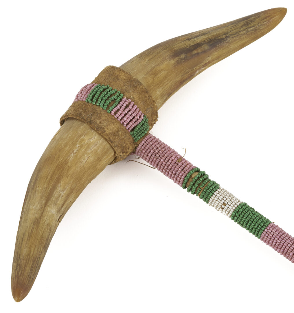 Lot 486: 2 Native American Tools: Sioux War Club & Apache Slung Shot Club