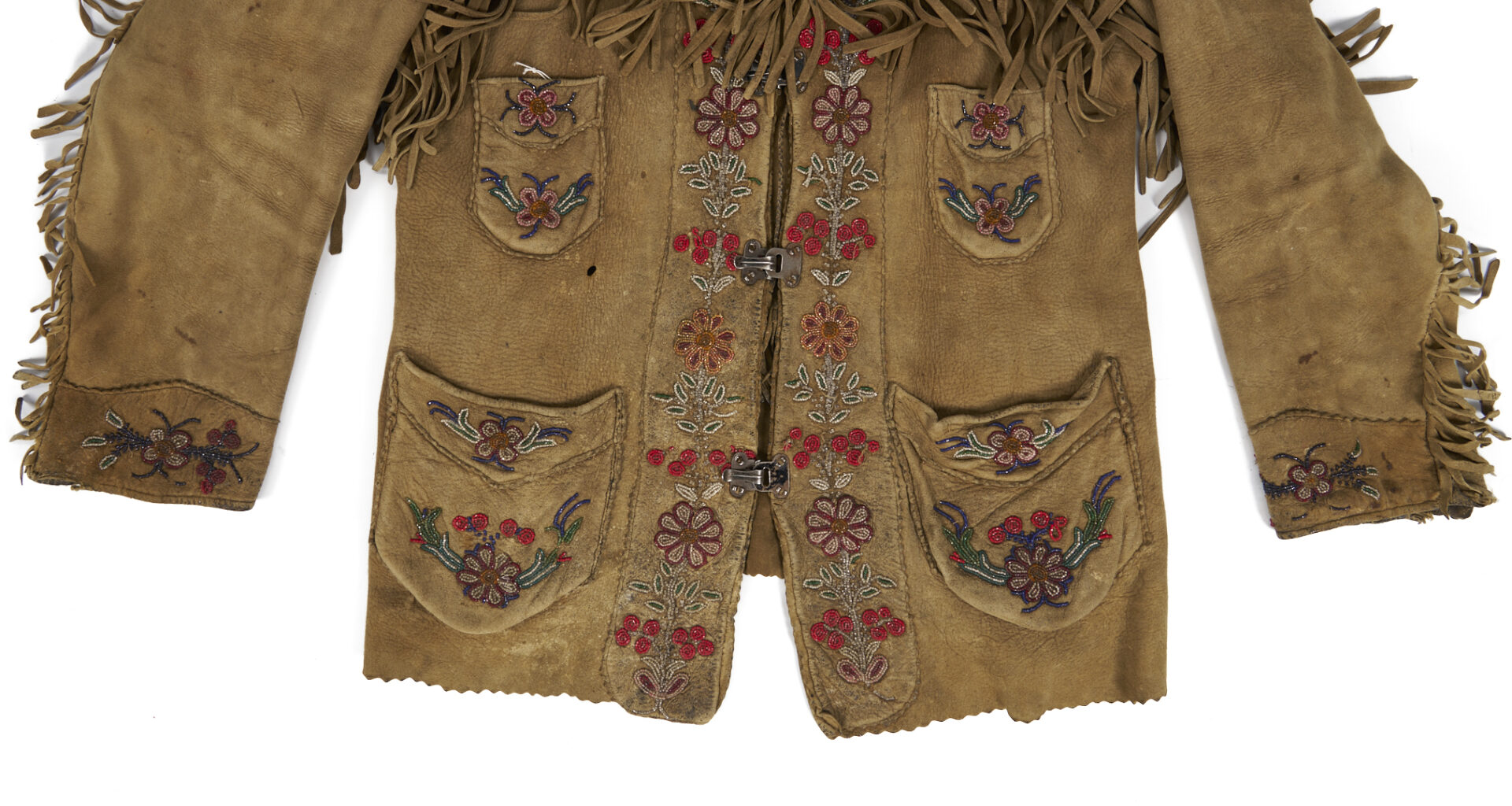 Lot 488: Native American Cree Beaded Hide Jacket