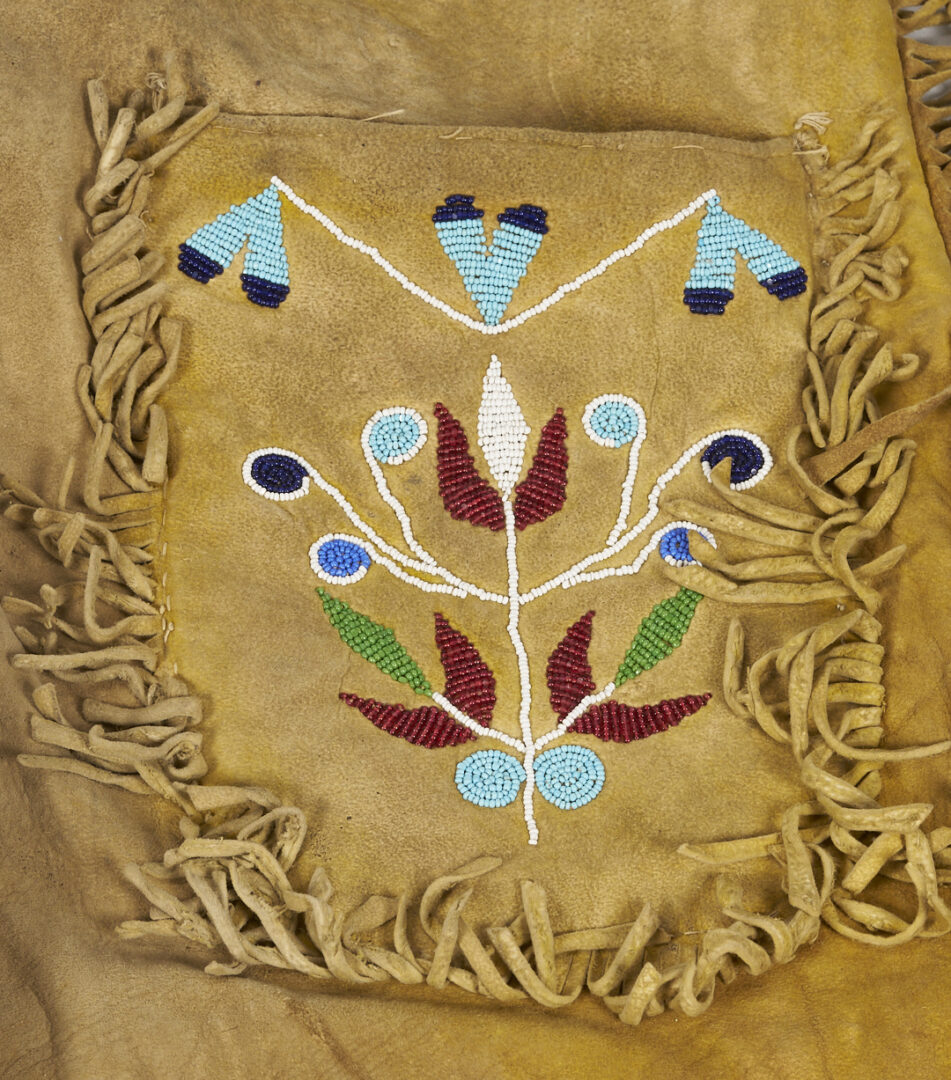 Lot 489: Native American Southern Cree Man’s Beaded Hide Trousers