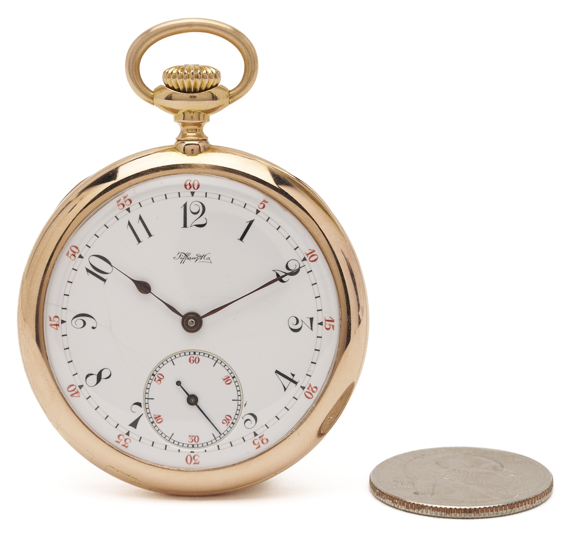 Lot 48: Tiffany 18K Rose Gold Pocket Watch