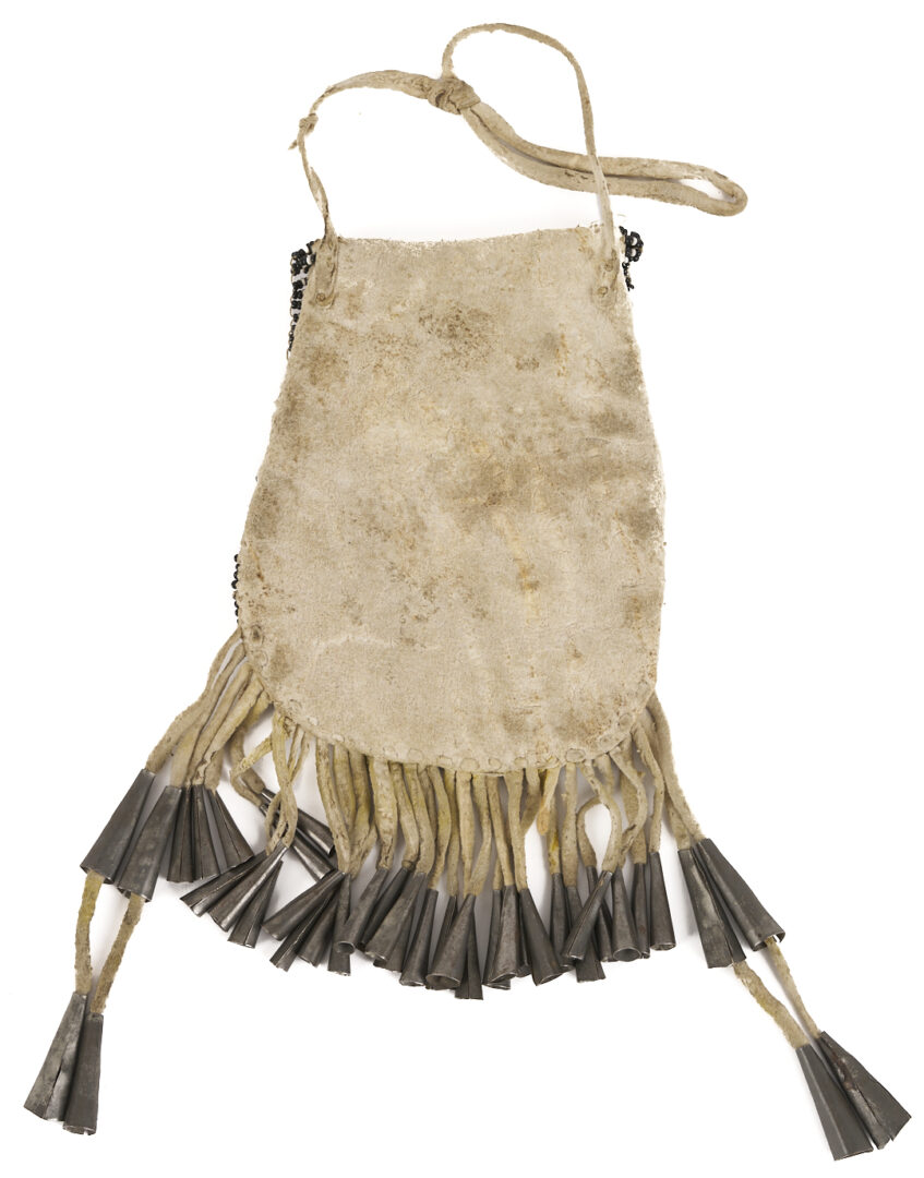 Lot 490: Native American Apache Beaded Hide Pouch