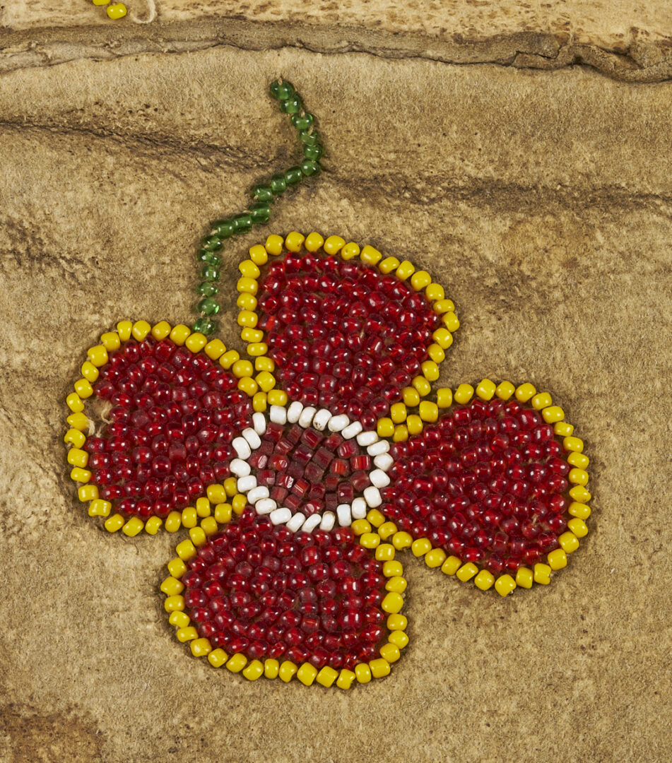 Lot 493: 2 Native American Beaded Items, Tobacco Bag & Gauntlet Gloves