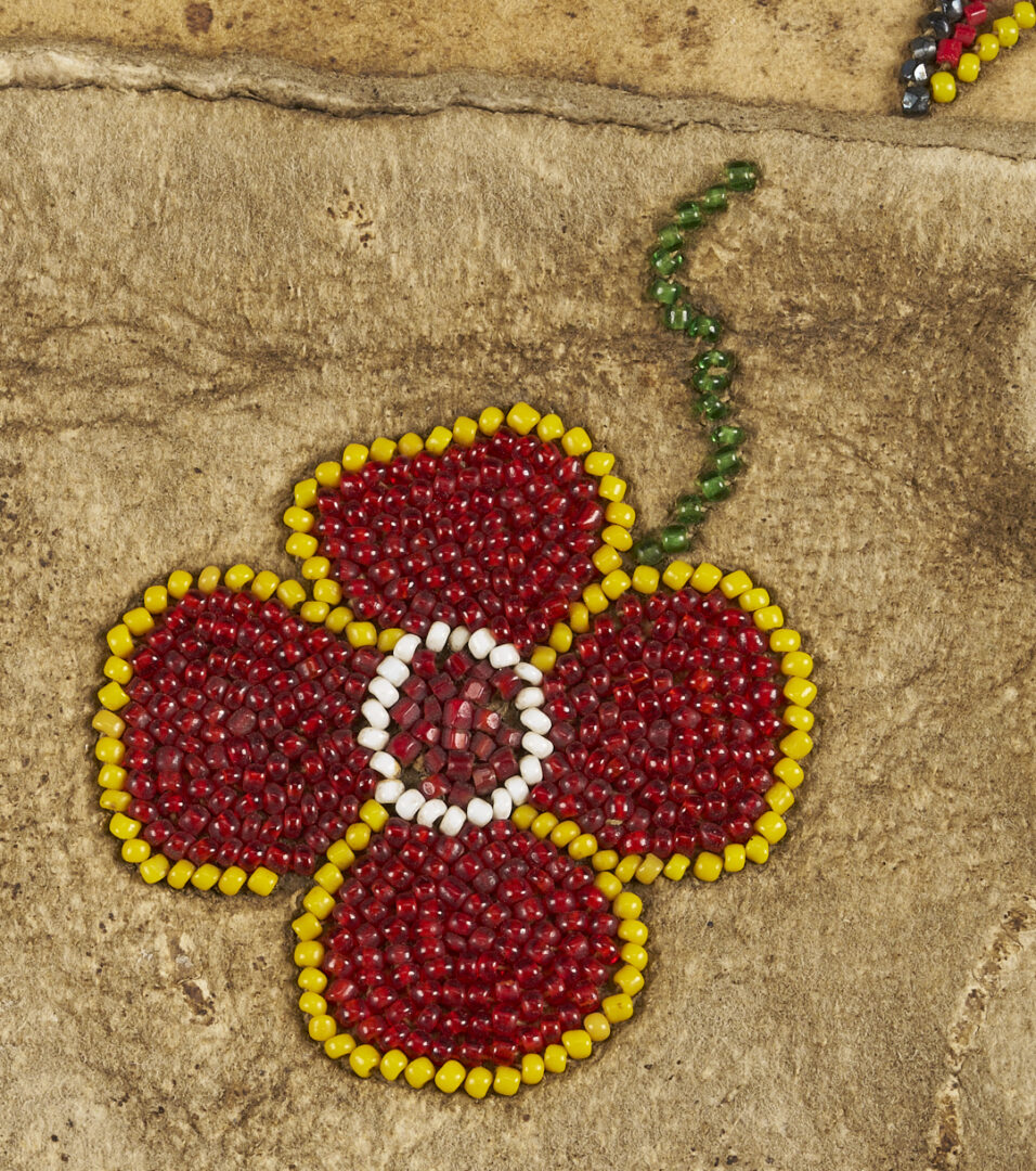 Lot 493: 2 Native American Beaded Items, Tobacco Bag & Gauntlet Gloves
