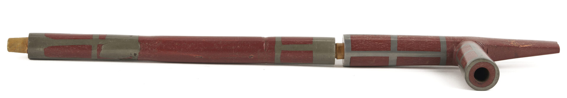 Lot 494: Native American Sioux Catlinite Pipe w/ Pewter Inlay