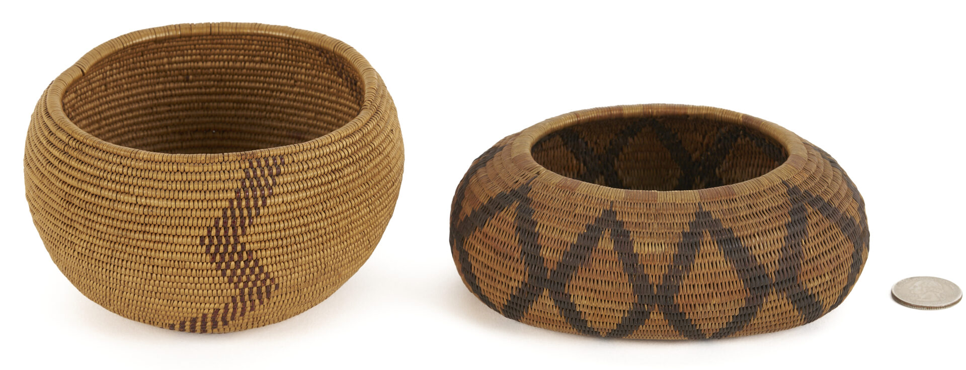 Lot 495: 2 Northern California Native American Baskets
