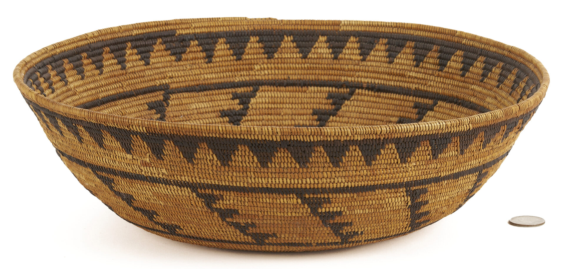 Lot 497: Large Native American Mission Coiled Bowl