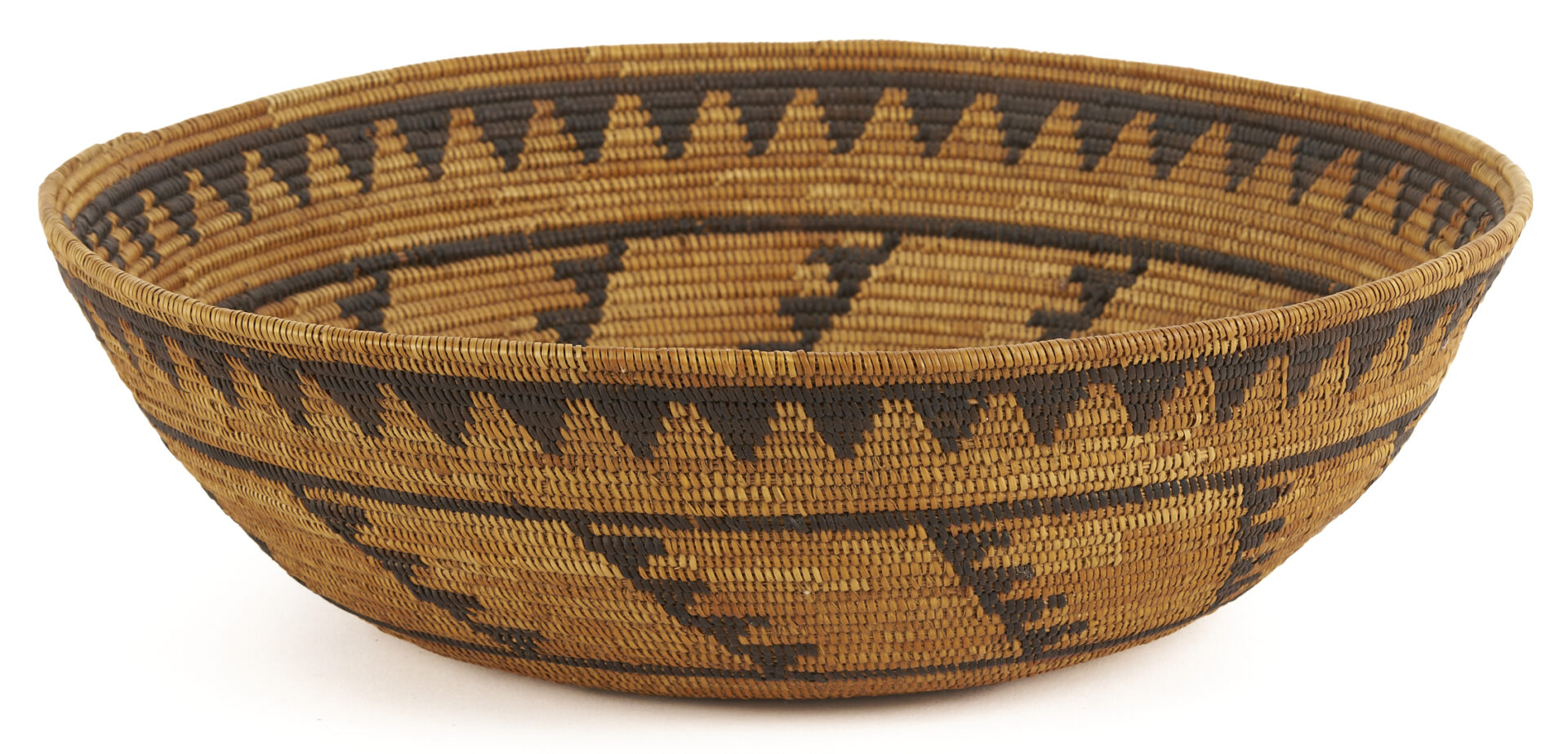 Lot 497: Large Native American Mission Coiled Bowl