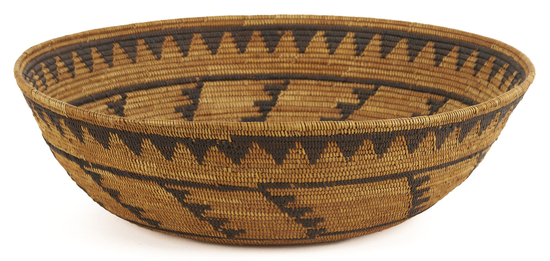 Lot 497: Large Native American Mission Coiled Bowl