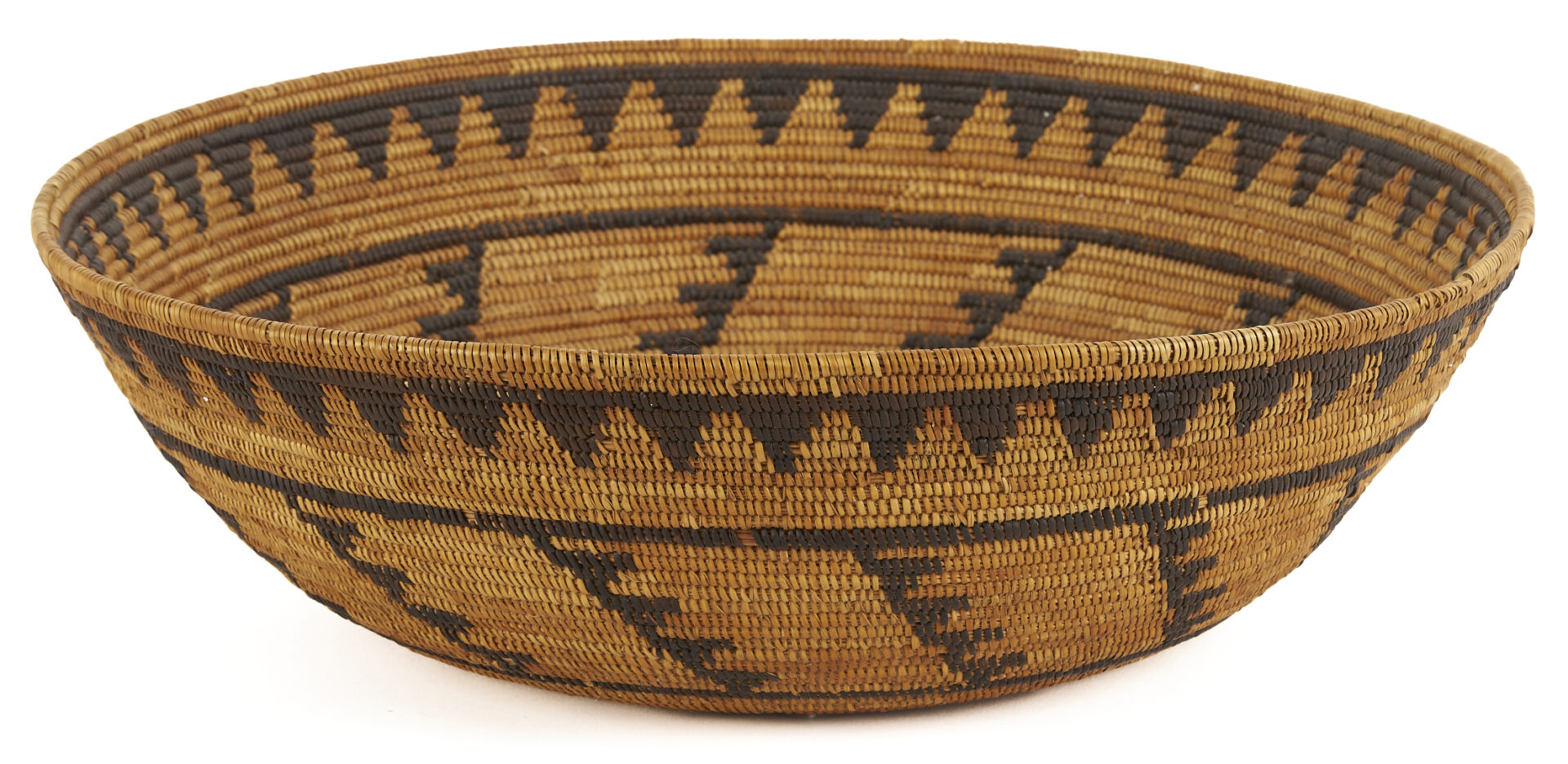Lot 497: Large Native American Mission Coiled Bowl
