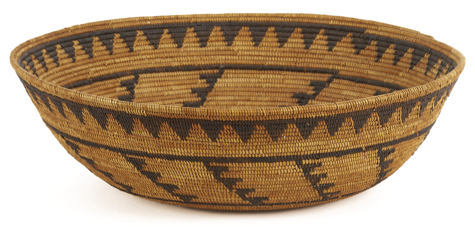 Lot 497: Large Native American Mission Coiled Bowl