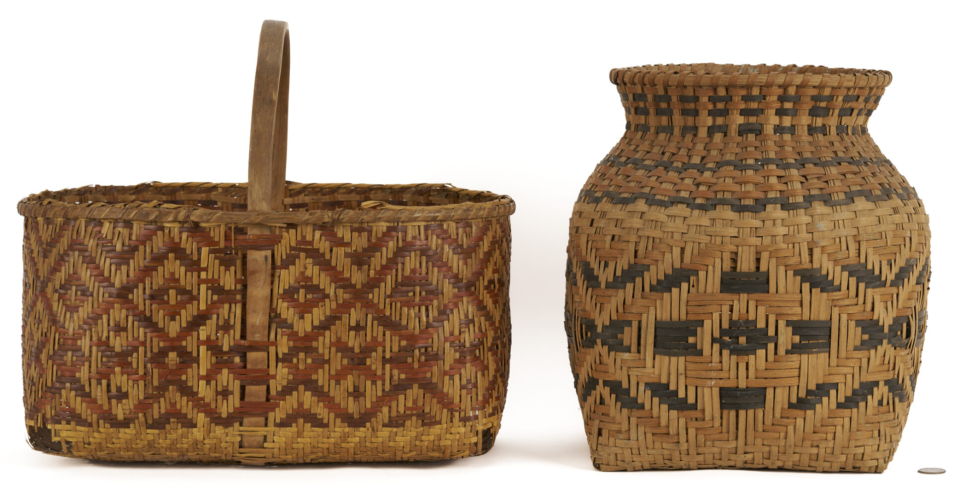 Lot 499: 4 Native American Cherokee Baskets