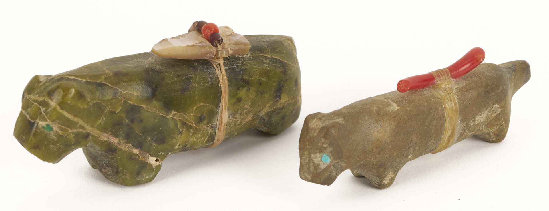 Lot 501: 3 Native American Fetishes & 1 Beaded Spoon
