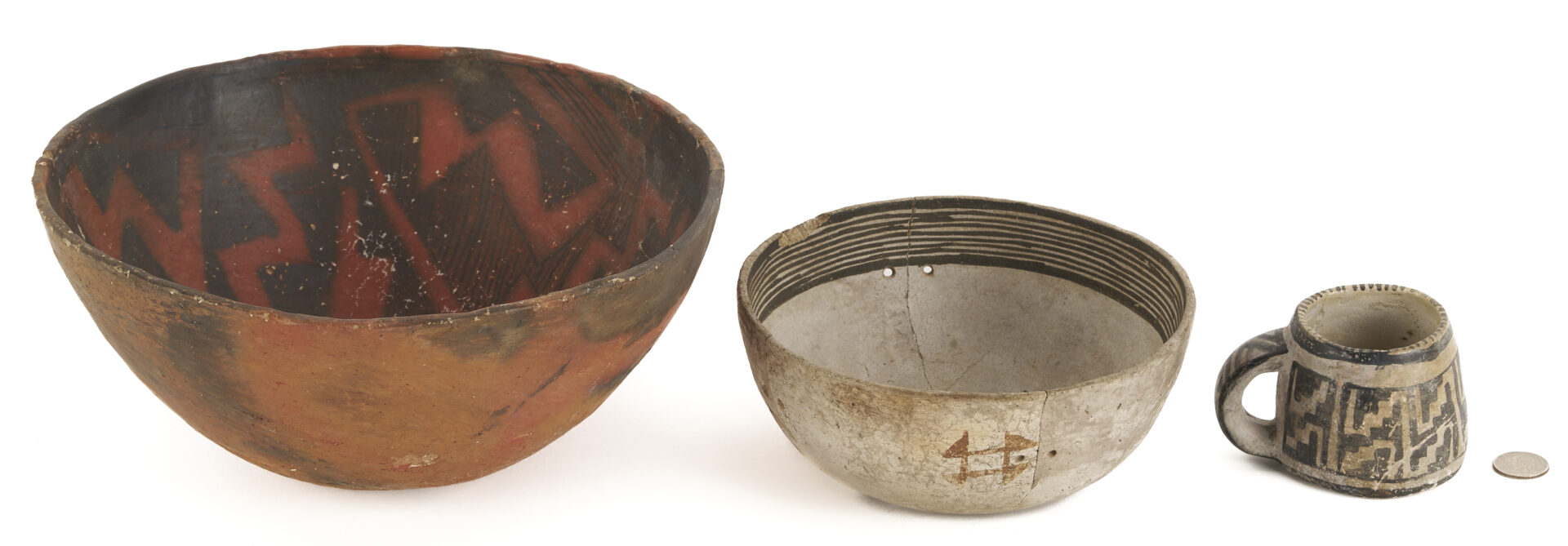 Lot 506: 3 Native American Prehistoric Pottery Items
