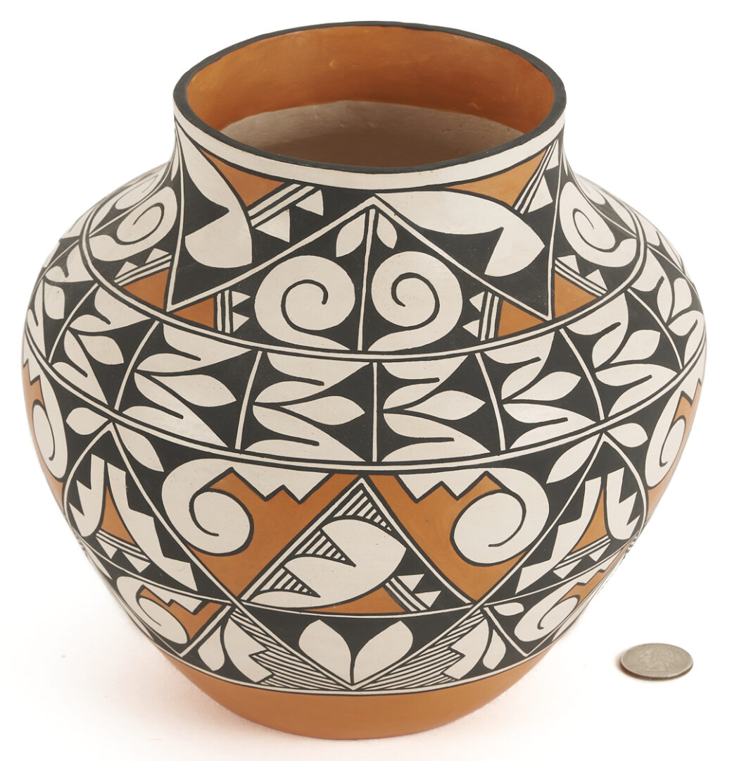 Lot 507: Native American Acoma Pottery Olla Jar, R. Patricio